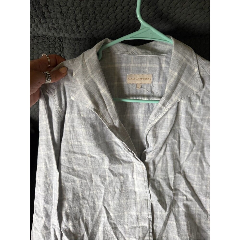 Sarah Alexandra Women's Gray Plaid Button-Down Shirt - Picture 2 of 7